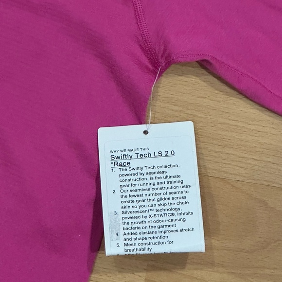 New Lululemon Swiftly Tech Long Sleeve in Sonic Pink - Picture 2 of 8